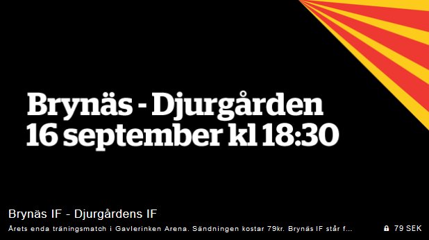 Brynäs IF - Djurgårdens IF - 16 Sep 20:39
