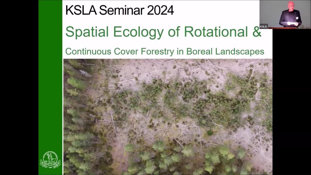 NY_Spatial Ecology of Rotational and Continuous Cover Forestry in Boreal Landscapes 12 nov 2024