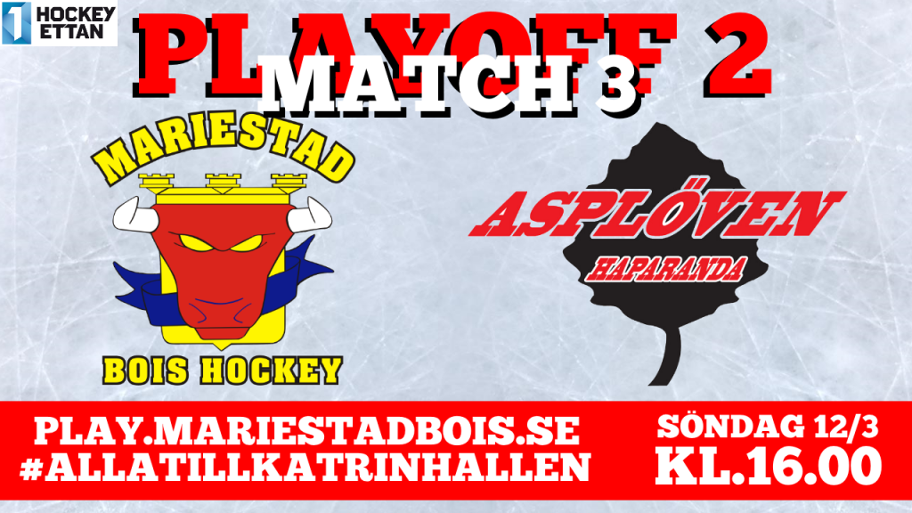 Mariestad BoIS - Asplöven HC / Söndag 12/3 16:00