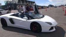 All out top down in Lamborghini Aventador Roadster LP700-4 with Gustav in Sweden