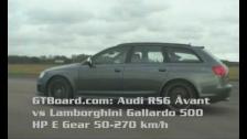 Audi RS6 vs Lamborghini Gallardo 500 HP = GTBoard.com