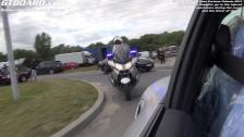 Police motorcycle escort for lining up during the Gran Turismo Polonia 2013 in a 911 Turbo (PDK)