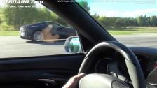 Ferrari F12Berlinetta vs Ruf R Turbo 650 with Dymag wheels (out of fuel at ~260 km/h)