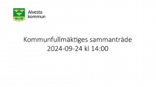 Alvesta kommunfullmäktige 24 september 2024