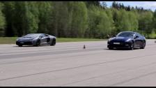 [50fps] Nissan GTR 550 HP vs Lamborghini LP700-4 Aventador GTBOARD.com Event May 2015
