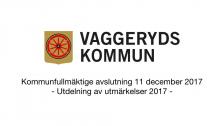 11 December 2017 - Kommunfullmäktige avslutning - Utdelning av utmärkelser 2017