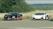 Ultra HD 4K 308 km/h RACE Lamborghini Aventador vs Bugatti Veyron Vitesse -presented by Samsung