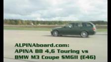BMW M3 Coupe SMGII (E46) vs ALPINA B8 4,6 Touring 50-250 km/h: ALPINAboard.com