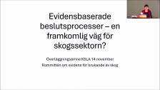 Evidensbaserade beslutsprocesser Sammankomst 14 nov 2024