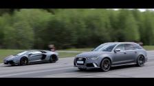[50 p] Audi RS6 Avant C7 700 HP vs Lamborghini LP700-4 Aventador