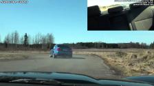 Powerslide BMW M3 chased by Corvette Z06 (two cameraangles)