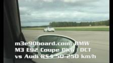 BMW M3 E92 DCT vs cheating Audi RS4 (cheating) 50-250 km/h = m3e90board.com