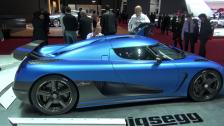 Koenigsegg Agera R Matte Blue: doors closed with lights on