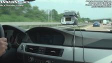 Porsche Panamera Turbo meetup with G-Power BMW M3 SKII CS on German Autobahn