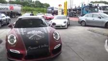 [4k] Gas station gathering Gumballers in Germany Stockholm to Vegas Gumball 3000
