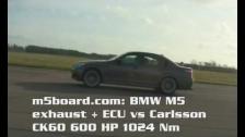 BMW M5 vs Carlsson CK60 600 HP 1024 Nm Mercedes Benz SL600 BiTurbo V12 = GTBoard(.)com
