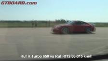 HD: Ruf Rt12 vs Ruf R Turbo 650 (Porsche based) GTBOARD.com