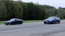 [4k] Nissan GT-R 550 HP (stock) vs BMW M5 Burger Motorsports x 2 races
