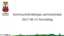 Kommunfullmäktiges sammanträde 2017-06-15 förmiddag