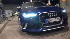 Fueling up the Audi RS6 for the first time the first day