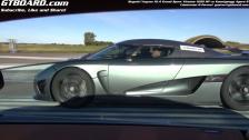 G-forces of 1200 HP Bugatti Veyron Vitesse and Koenigsegg Agera R on the cameraman from 50 km/h