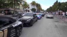 Lineup Ocean Drive in daylight Gumball 3000 Miami to Ibiza 2014