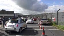 Prestwick Airport welcome from USA (arriving from NYC) during Gumball 3000 Miami2Ibiza 2014