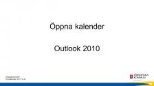 Öppna kalender, Outlook 2010
