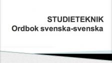 Studieteknik: ordbok svenska svenska (sorani)