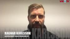 Ragnar Karlsson efter första perioden borta mot Mariestad